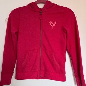 Gap Girls Hot Pink Love Birds Heart Zip-Up Hoodie XL